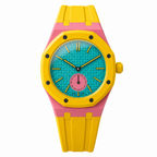 Strap Otg Roz compatible Royal Pop Swatch x Audemars Piguet, bracelet bioceramic rose (2)