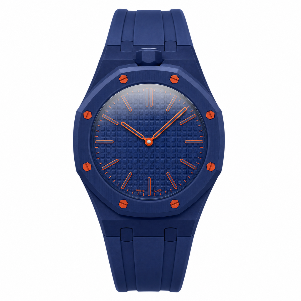 Strap Orenji Hachi compatible Royal Pop Swatch x Audemars Piguet, bracelet bioceramic orange (2)