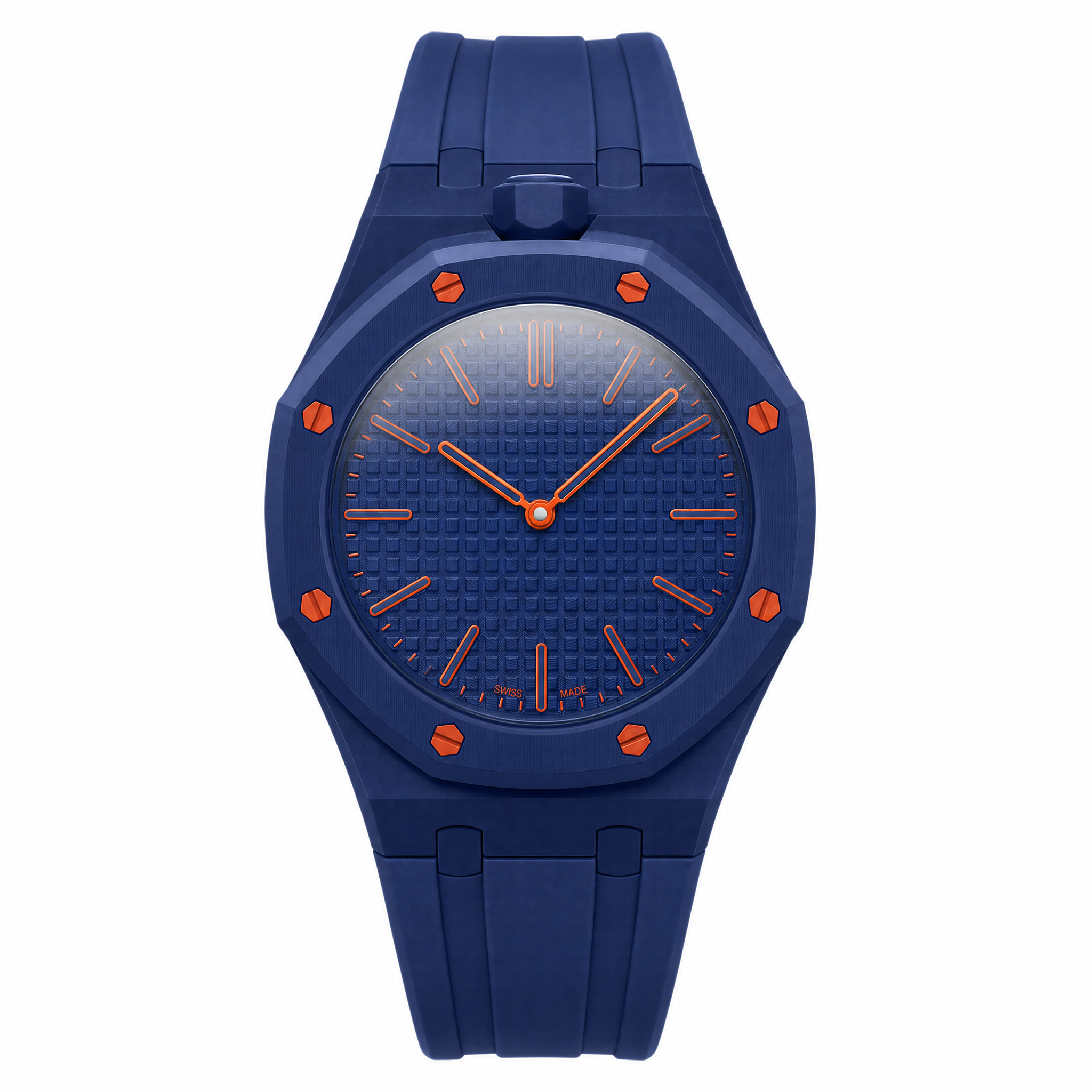 Strap Orenji Hachi compatible Royal Pop Swatch x Audemars Piguet, bracelet bioceramic orange (2)