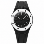 Strap Ocho Negro compatible Royal Pop Swatch x Audemars Piguet, bracelet bioceramic noir (2)