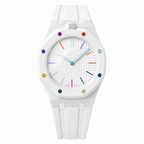 Strap Huit Blanc compatible Royal Pop Swatch x Audemars Piguet, bracelet bioceramic blanc (2)