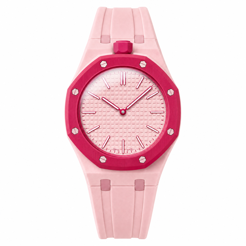 Strap Otto Rosso compatible Royal Pop Swatch x Audemars Piguet, bracelet bioceramic rouge (2)